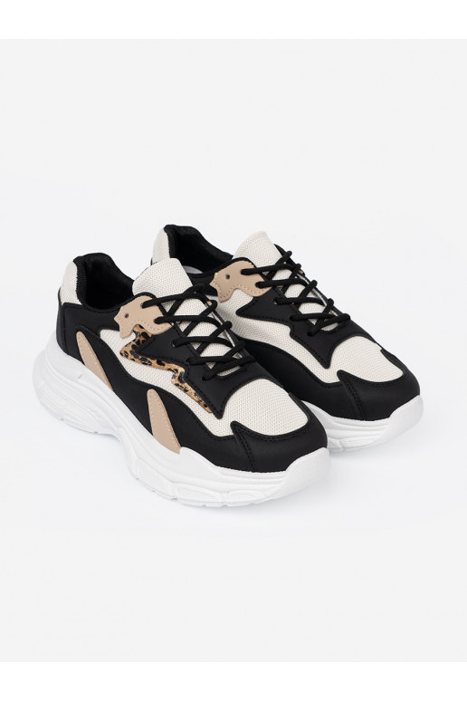 Juodos ir-  modelio batai su masyvia platforma