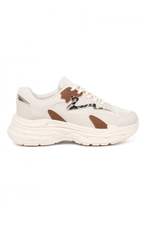 smėlio spalvos  modelio batai su masyvia platforma