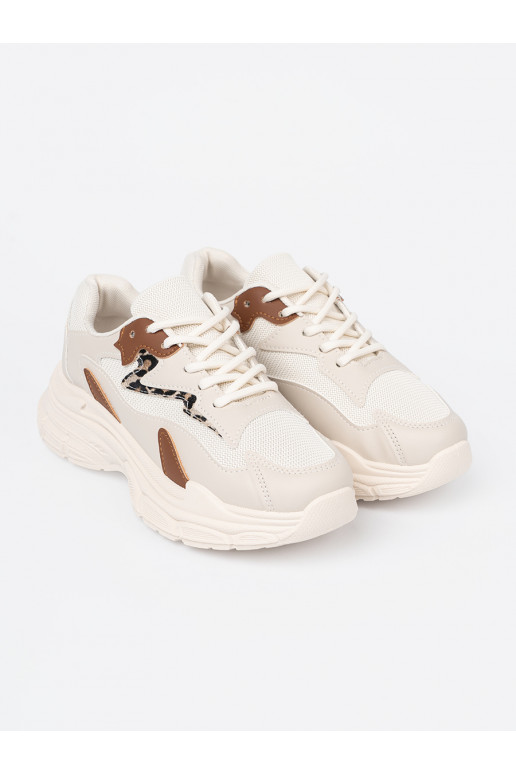 smėlio spalvos  modelio batai su masyvia platforma