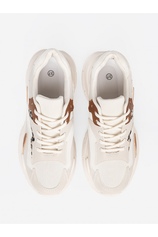 smėlio spalvos  modelio batai su masyvia platforma