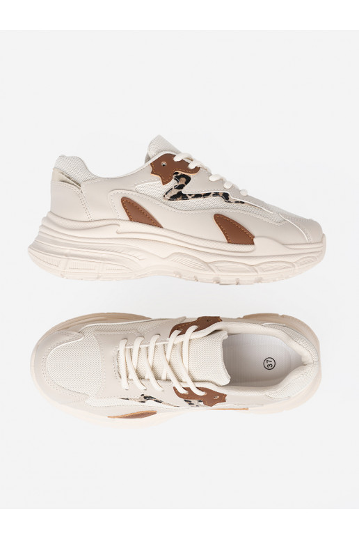 smėlio spalvos  modelio batai su masyvia platforma