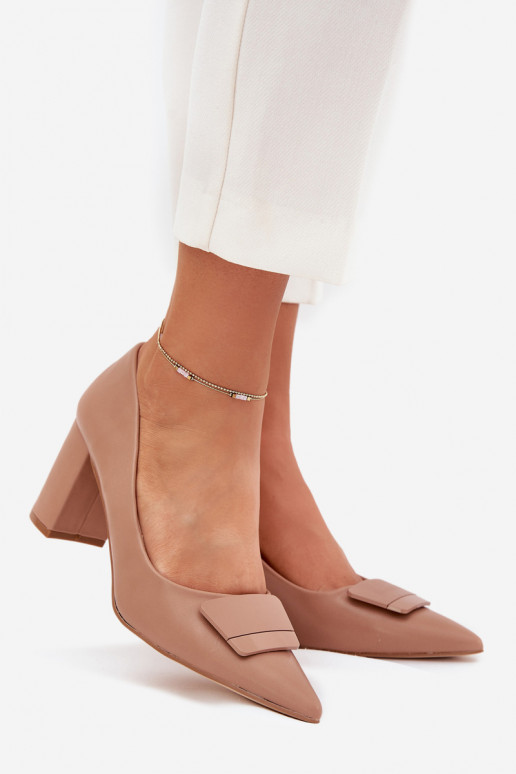 Bateliai su kulniukais su ornamentais smėlio spalvos Celira