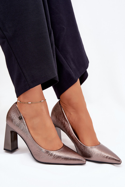 Aukštakulniai bateliai Vinceza 62252 pilkos spalvos