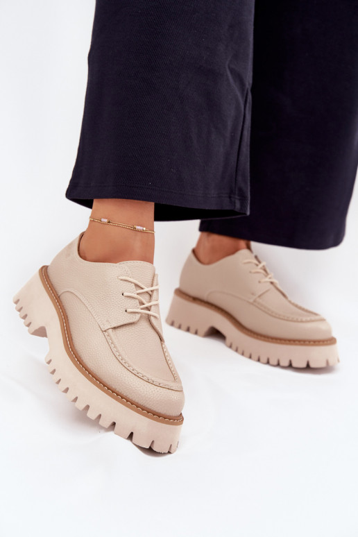 batai moteriški mokasinai  Big Star NN274053 smėlio spalvos