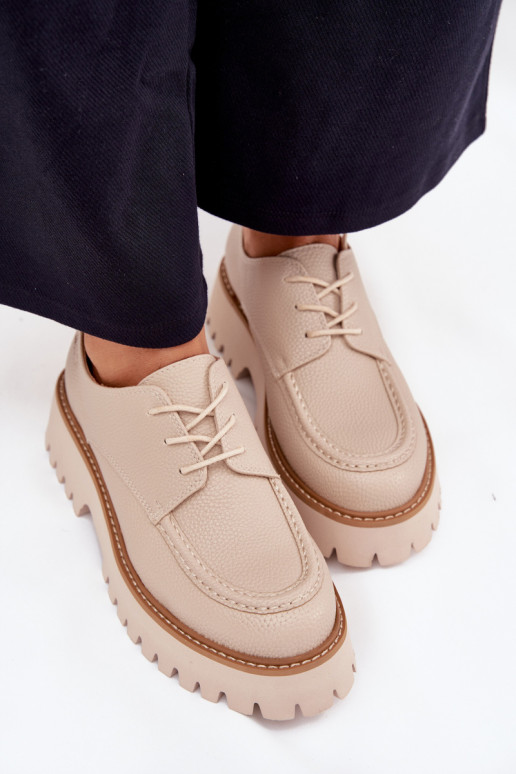 batai moteriški mokasinai  Big Star NN274053 smėlio spalvos