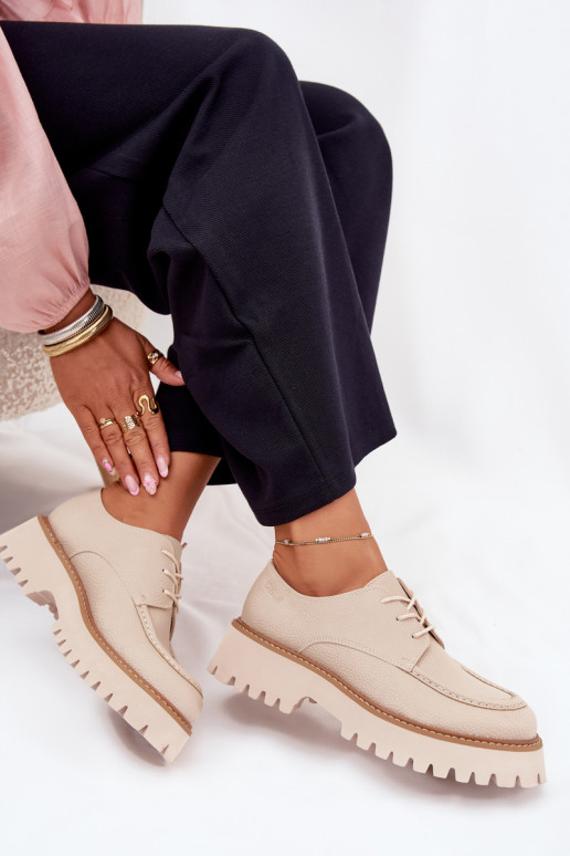 batai moteriški mokasinai  Big Star NN274053 smėlio spalvos