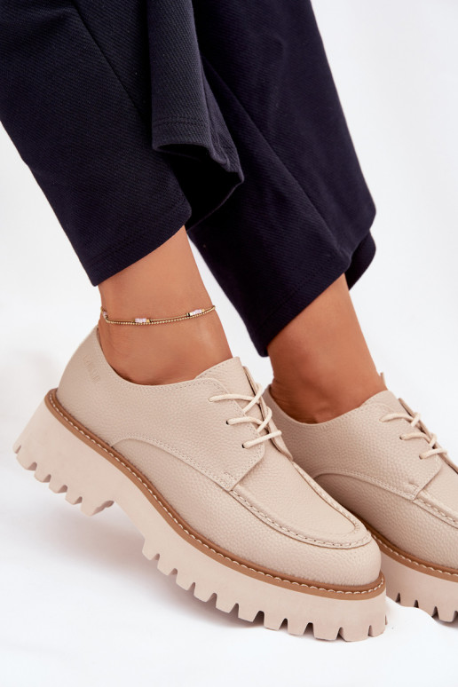 batai moteriški mokasinai  Big Star NN274053 smėlio spalvos