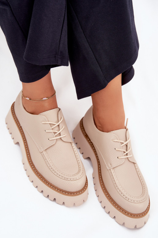 batai moteriški mokasinai  Big Star NN274053 smėlio spalvos