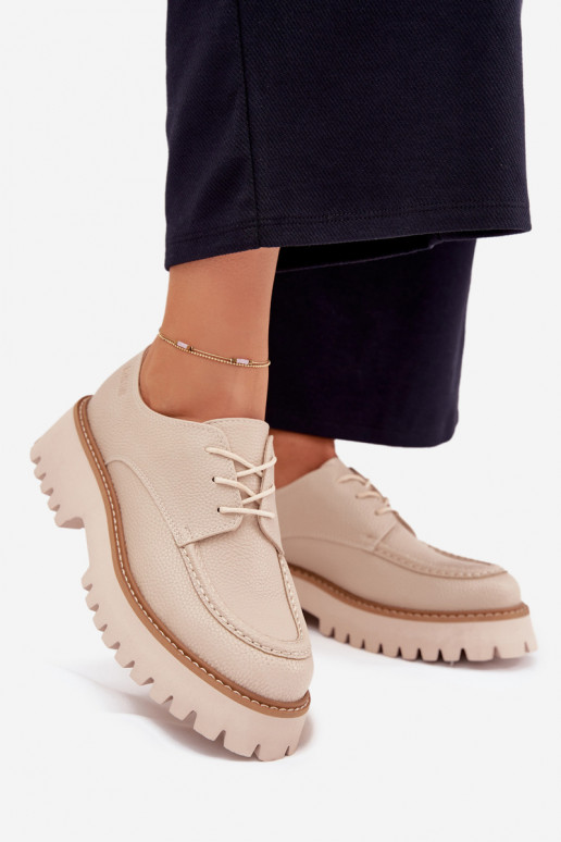 batai moteriški mokasinai  Big Star NN274053 smėlio spalvos