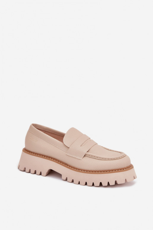 Moteriški mokasinai paaukšintu padu  Big Star NN274050 smėlio spalvos