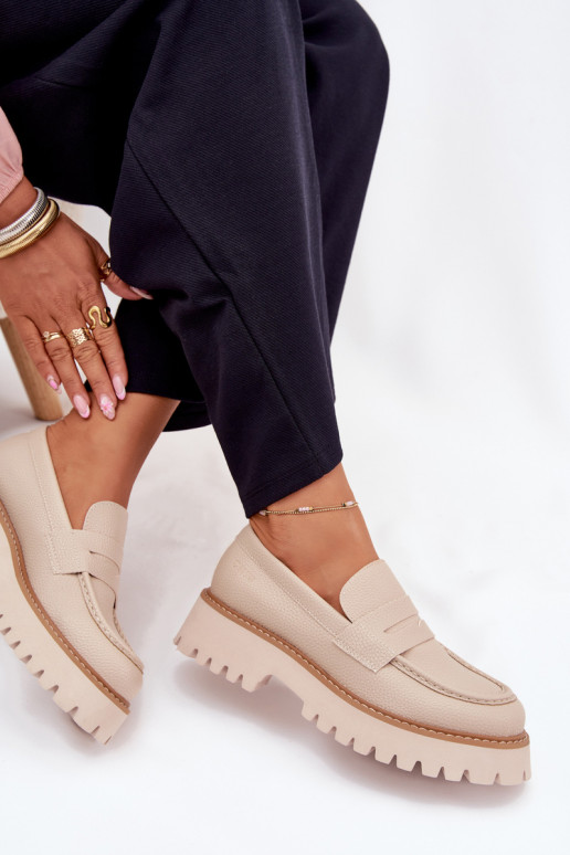 Moteriški mokasinai paaukšintu padu  Big Star NN274050 smėlio spalvos