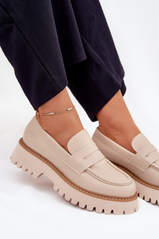 Moteriški mokasinai paaukšintu padu  Big Star NN274050 smėlio spalvos