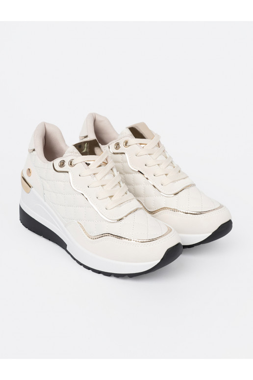 smėlio spalvos  modelio batai z połyskującymi mi akcentami