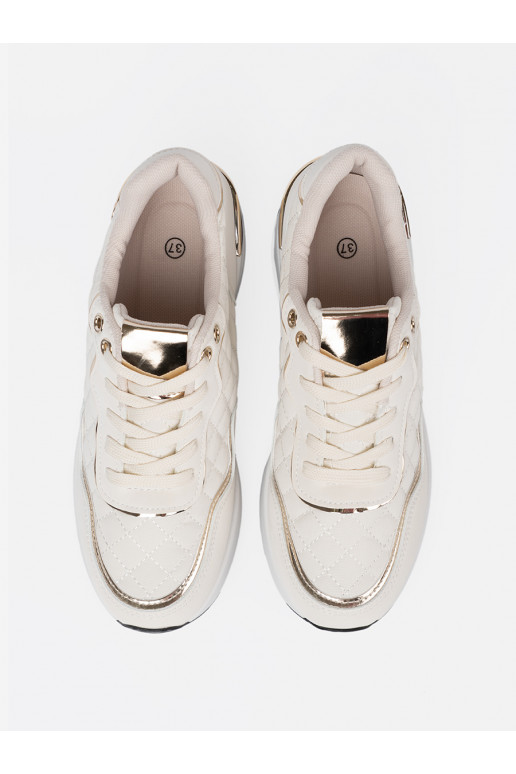 smėlio spalvos  modelio batai z połyskującymi mi akcentami