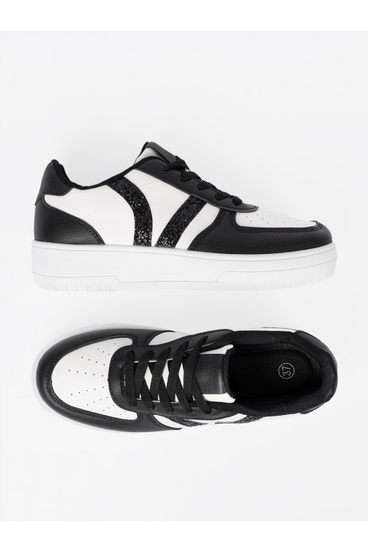  juodos-baltos spalvos  modelio batai z brokatowymi wstawkami