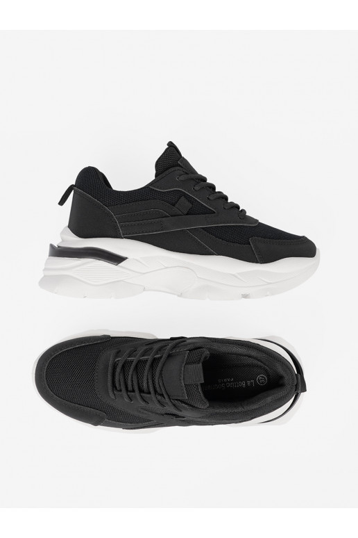 Juodos spalvos   modelio batai na grubej baltos spalvosj podeszwie