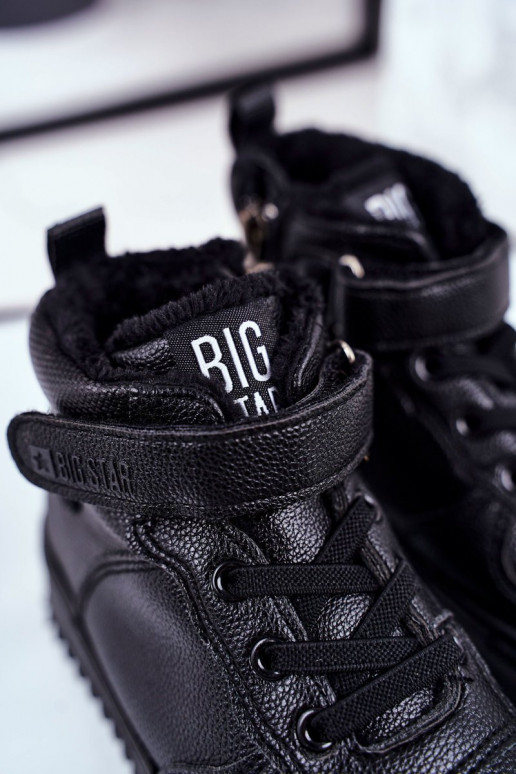 Vaikiški pašiltinti Sportinio stiliaus batai Big Star GG374040 Juodos spalvos