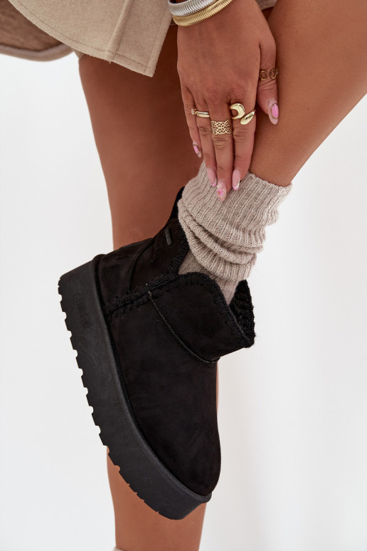 sniego batai  su platforma Z Przeszyciami Big Star SS274128 Juodos spalvos sniego batai  su platforma Z Przeszyciami Big Star SS274128 Juodos spalvos