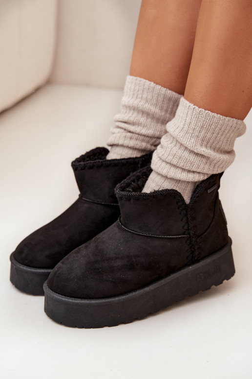 sniego batai  su platforma Z Przeszyciami Big Star SS274128 Juodos spalvos sniego batai  su platforma Z Przeszyciami Big Star SS274128 Juodos spalvos