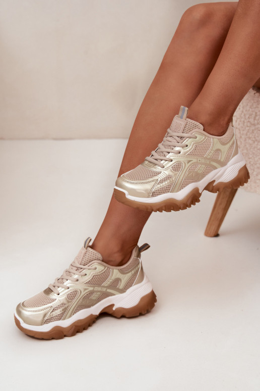 sportiniai bateliai  modelio batai  Big Star SS274014 HI-POLY SYSTEM smėlio spalvos-aukso spalvos