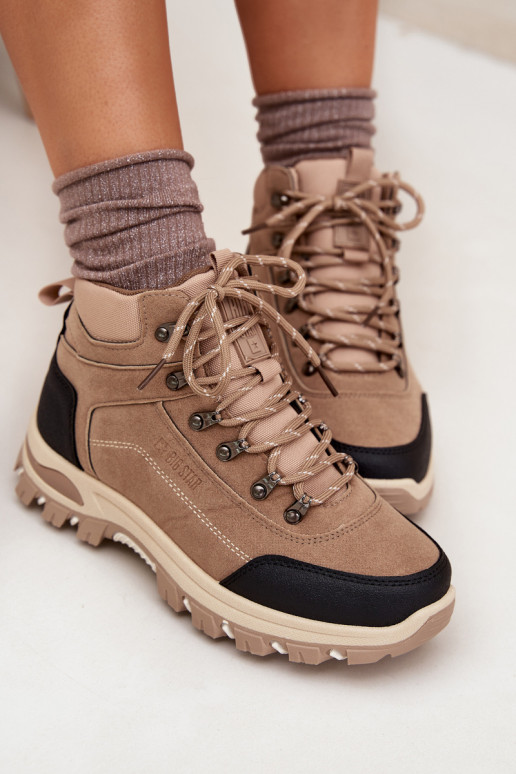 žygio batai  Big Star SS274095 smėlio spalvos žygio batai  Big Star SS274095 smėlio spalvos