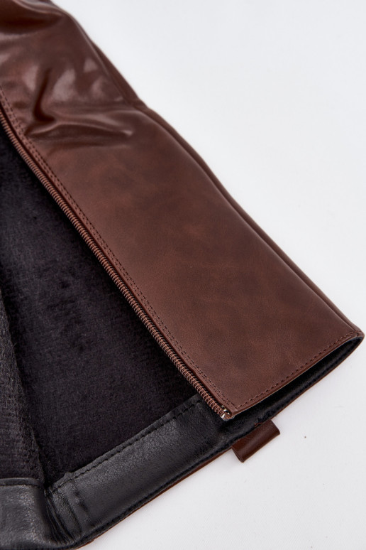 Moteriški ilgaauliai batai ant žemo kulno, pašiltinti, rudos spalvos Averna Moteriški ilgaauliai batai ant žemo kulno, pašiltinti, rudos spalvos Averna