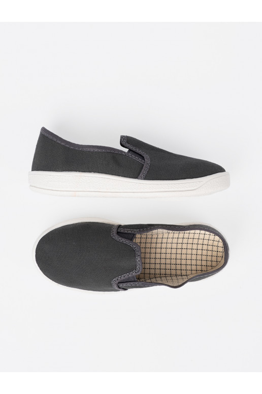 Proste pilkos spalvos batai z mi wstawkami 