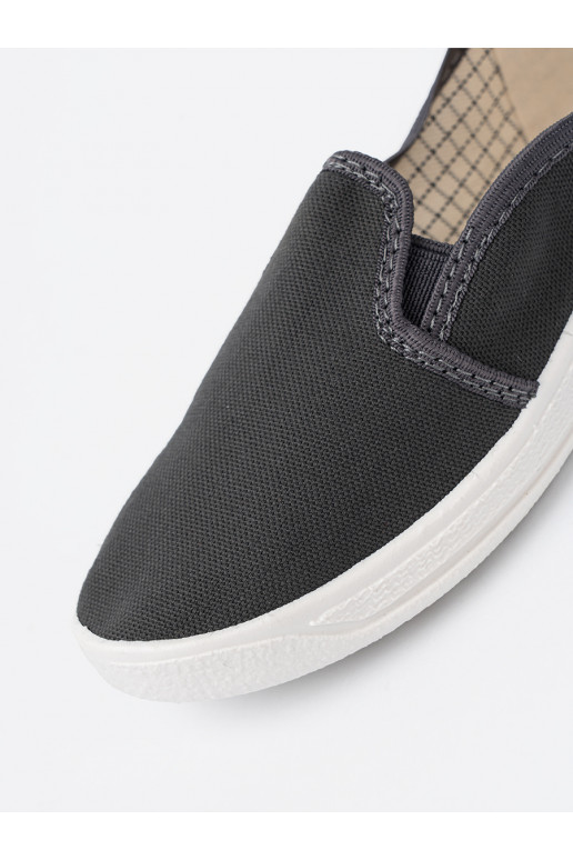 Proste pilkos spalvos batai z mi wstawkami 