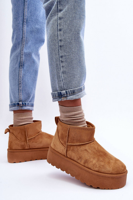 iš zomšos sniego batai su platforma rudos spalvos Corcoran