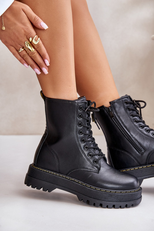 pašiltinti aulinukai z Eko Skóry  Juodos spalvos Naleli