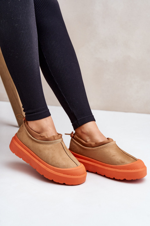 sniego batai  su platforma  rudos spalvos Izamine