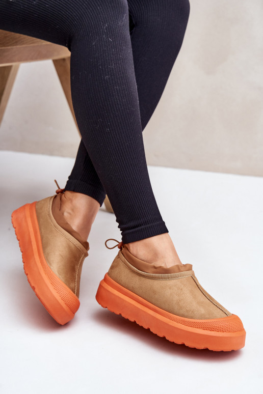 sniego batai  su platforma  rudos spalvos Izamine