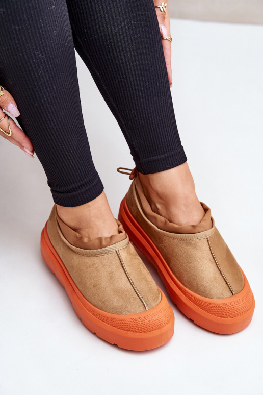 sniego batai  su platforma  rudos spalvos Izamine