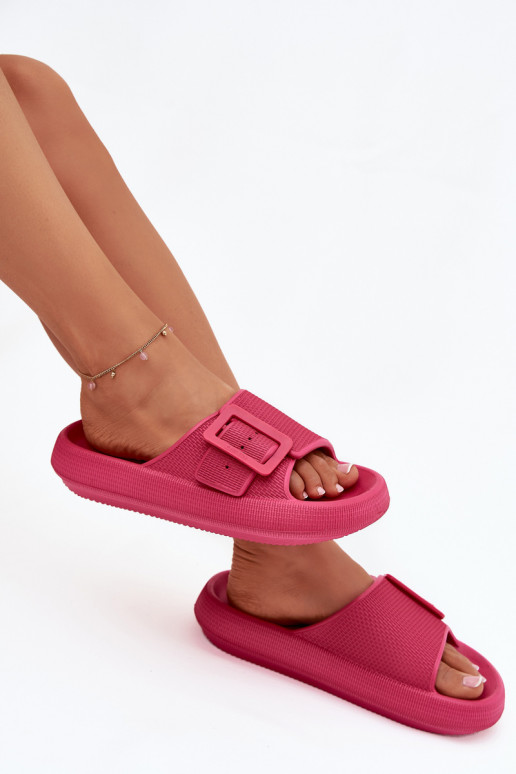 Moteriškos šlepetės  su platforma su sagtimis Big Star RR274A583 rožinės spalvos