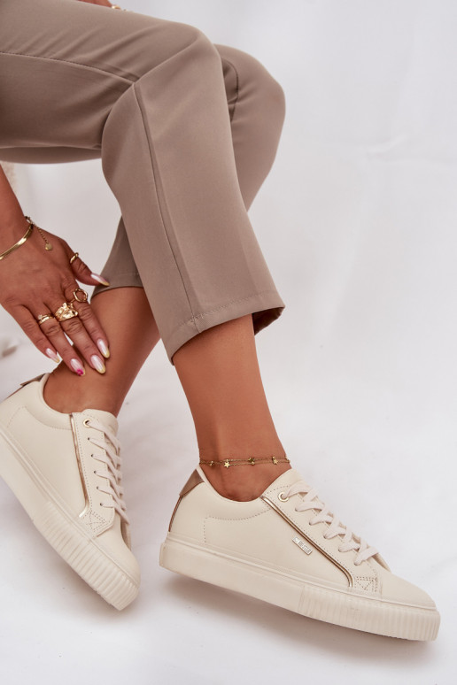   modelio batai iš eko odos Big Star SS274027 smėlio spalvos-aukso spalvos