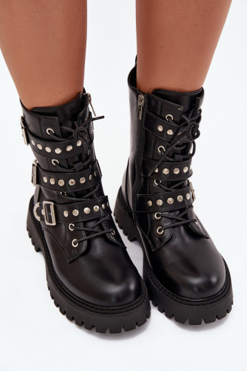 pašiltinti aulinukai su juostelėmis I su sagtimismi Big Star OO274707 Juodos spalvos