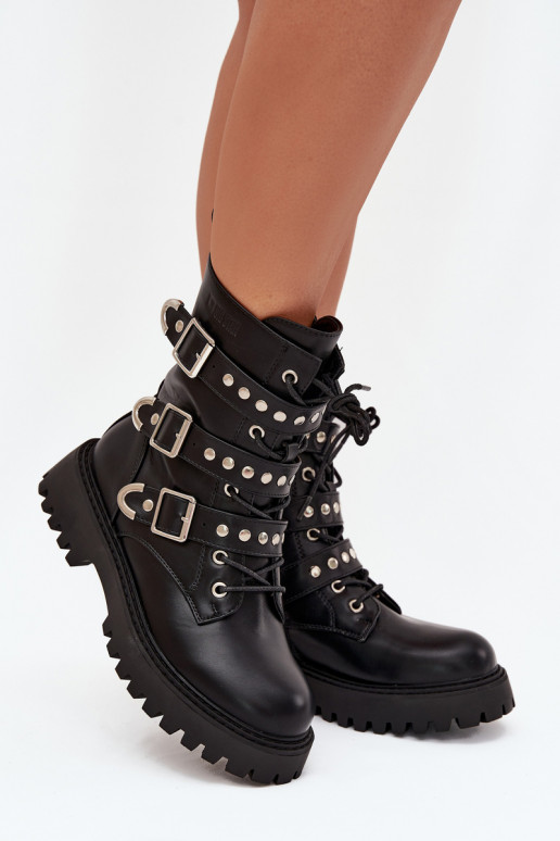 pašiltinti aulinukai su juostelėmis I su sagtimismi Big Star OO274707 Juodos spalvos pašiltinti aulinukai su juostelėmis I su sagtimismi Big Star OO274707 Juodos spalvos