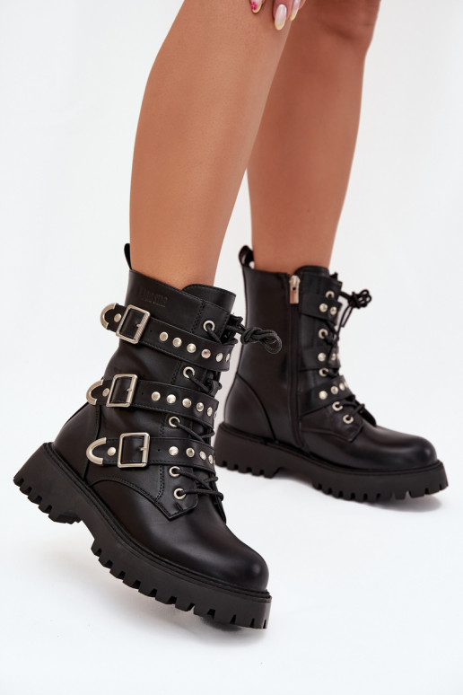 pašiltinti aulinukai su juostelėmis I su sagtimismi Big Star OO274707 Juodos spalvos pašiltinti aulinukai su juostelėmis I su sagtimismi Big Star OO274707 Juodos spalvos