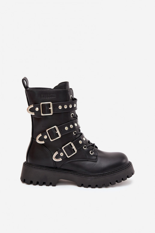 pašiltinti aulinukai su juostelėmis I su sagtimismi Big Star OO274707 Juodos spalvos pašiltinti aulinukai su juostelėmis I su sagtimismi Big Star OO274707 Juodos spalvos