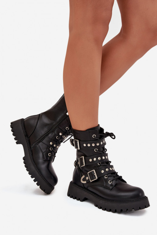 pašiltinti aulinukai su juostelėmis I su sagtimismi Big Star OO274707 Juodos spalvos pašiltinti aulinukai su juostelėmis I su sagtimismi Big Star OO274707 Juodos spalvos