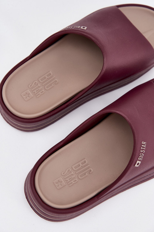 Moteriškos šlepetės su platforma Big Star SS274425 bordo spalvos
