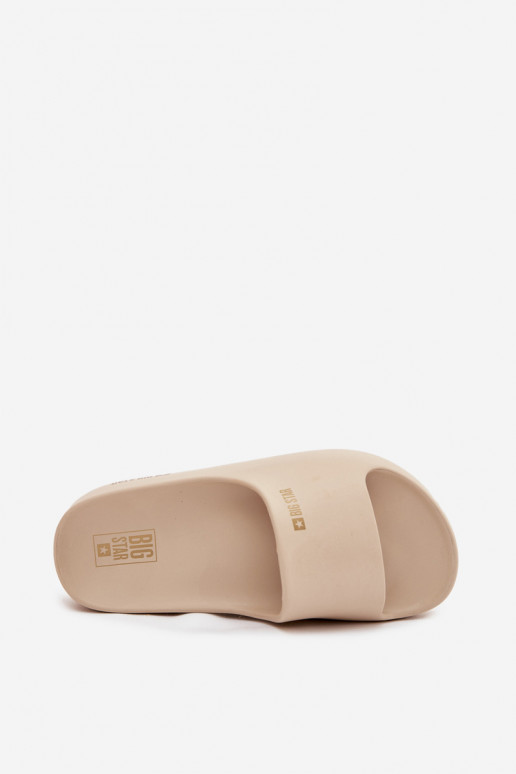 Moteriškos šlepetės  su platforma Big Star SS274722 smėlio spalvos