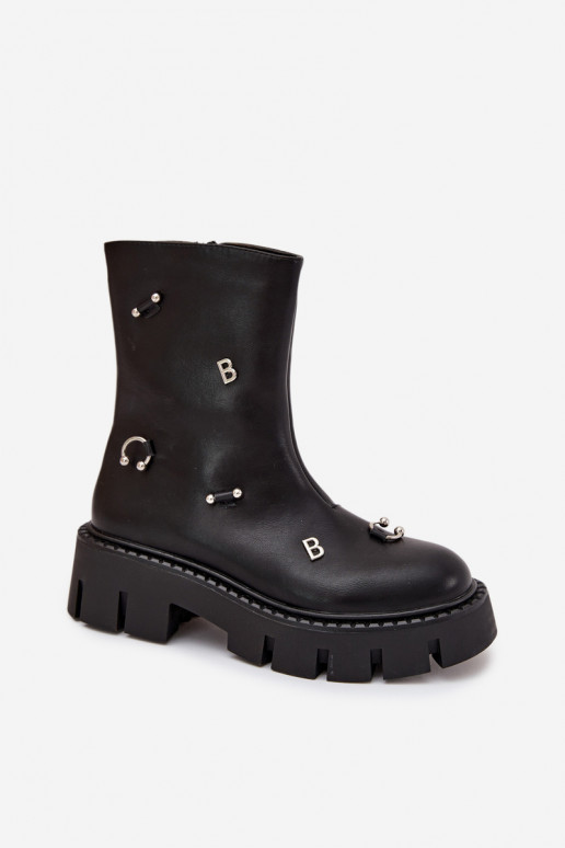 pašiltinti Moteriški aulinukai  su gražiomis detalėmis Juodos spalvos Thavira