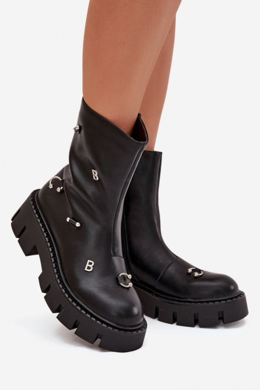 pašiltinti Moteriški aulinukai  su gražiomis detalėmis Juodos spalvos Thavira