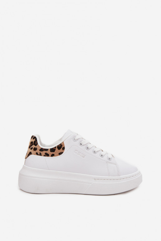 Moteriški balti sneakers stiliaus batai su platforma Big Star SS274247 ir leopardo kailio raštais