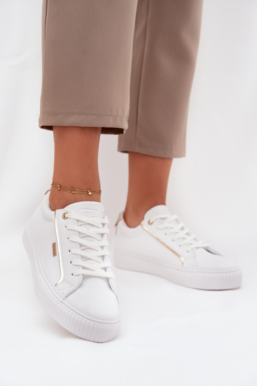   modelio batai iš eko odos Big Star SS274026 Baltos-aukso spalvos