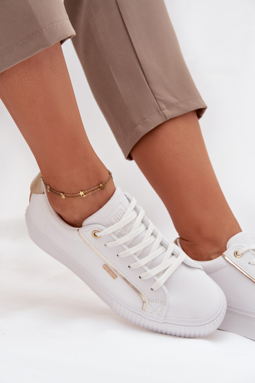   modelio batai iš eko odos Big Star SS274026 Baltos-aukso spalvos