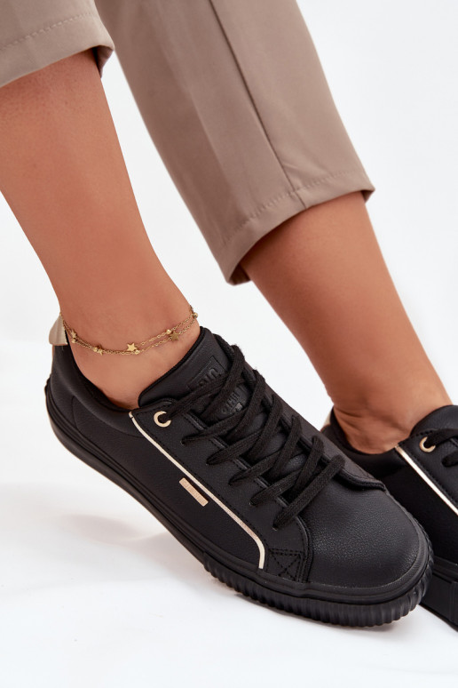   modelio batai iš eko odos Big Star SS274025 Juodos ir-aukso spalvos