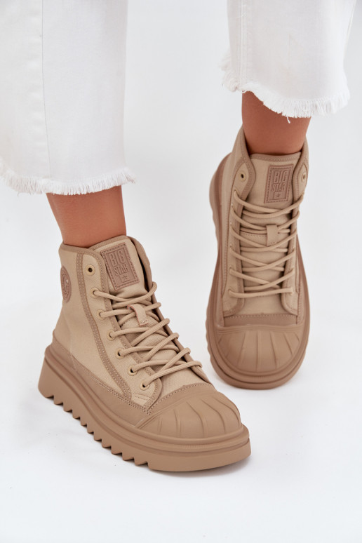 laisvalaikio batai su auliuku  pašiltinti Big Star OO274A356 smėlio spalvos