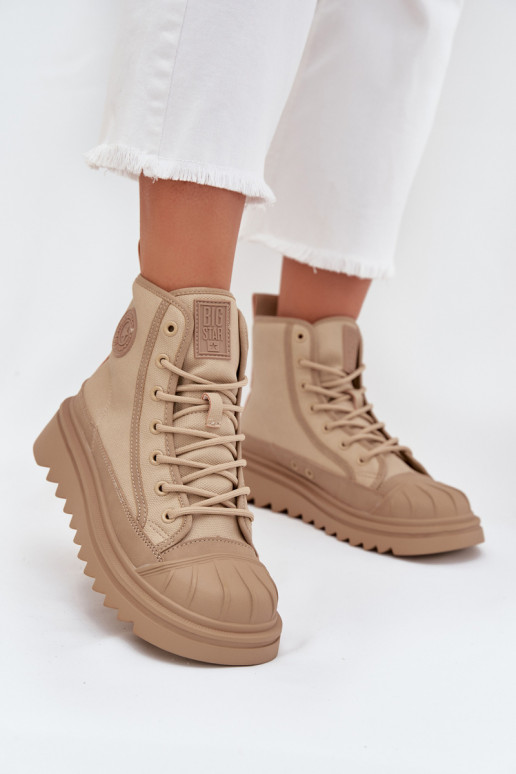 laisvalaikio batai su auliuku  pašiltinti Big Star OO274A356 smėlio spalvos